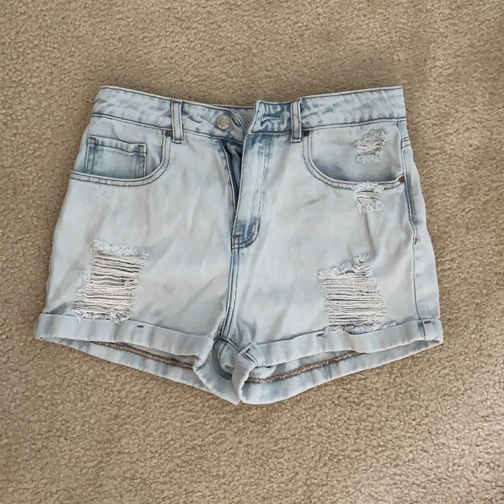 Pacsun light wash mom shorts
